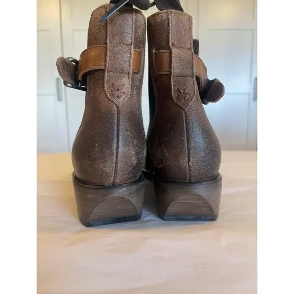 NWOT: John Varvatos Walker Buckle Chelsea Boot Size 9.5 in LT Brown - Picture 8 of 10